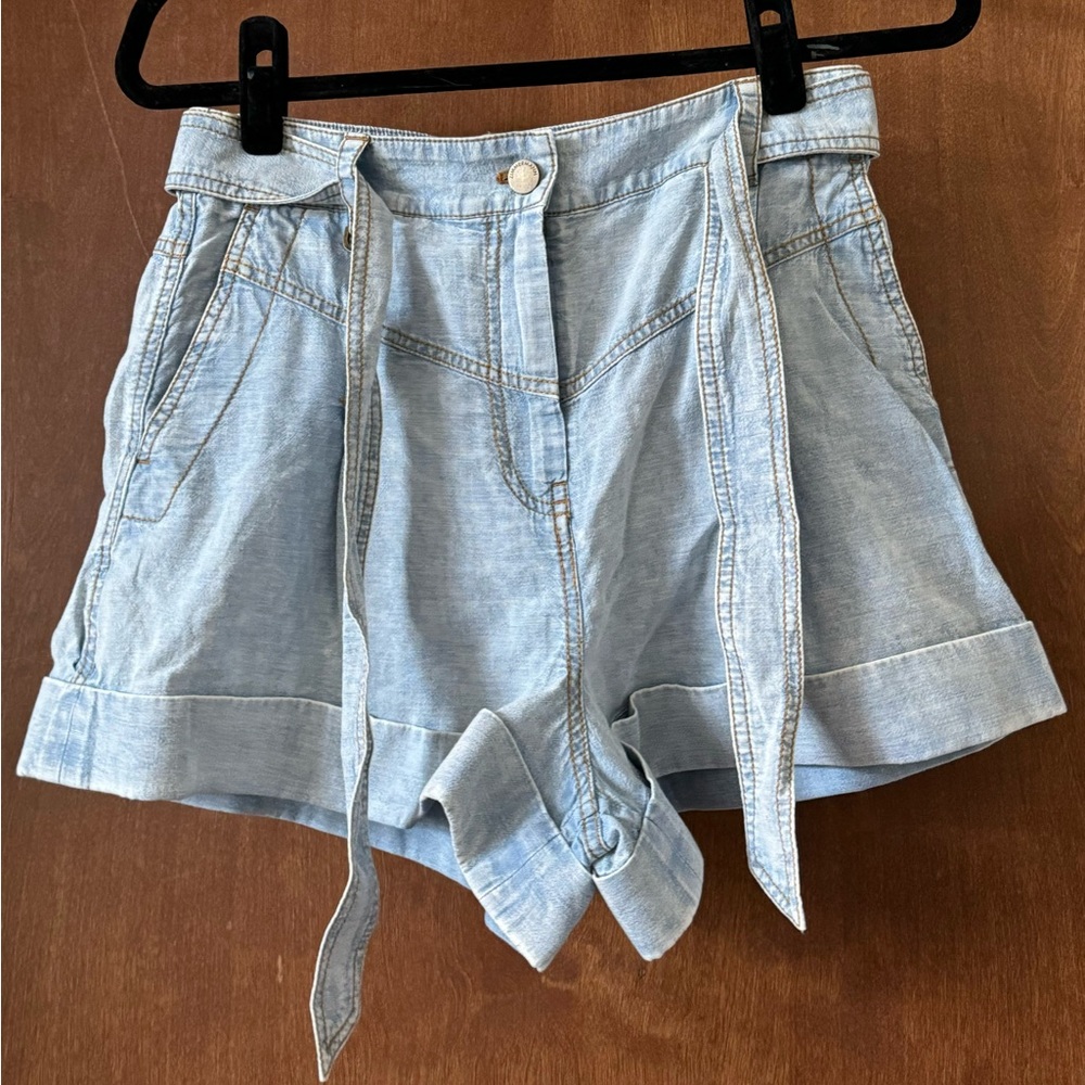Zimmermann High-Rise Light Blue Denim 100% cotton Women's Shorts - Size 2